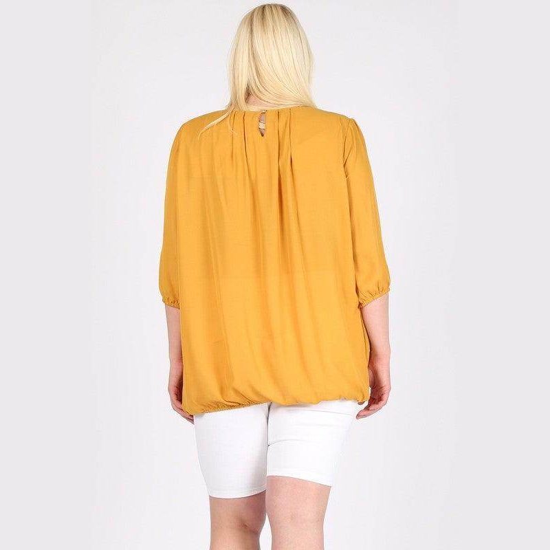 Plus Size Ruffle Round Neck Top - VacationGrabs