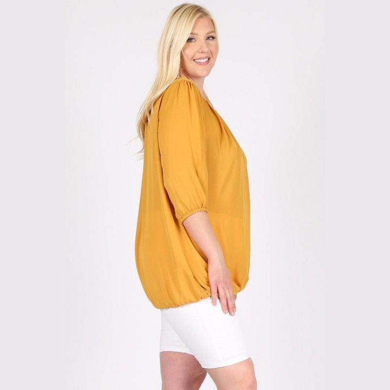 Plus Size Ruffle Round Neck Top - VacationGrabs