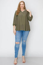 Plus Size Simple Blouse - VacationGrabs