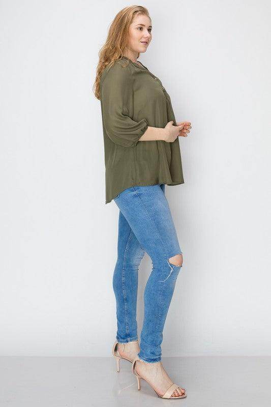 Plus Size Simple Blouse - VacationGrabs