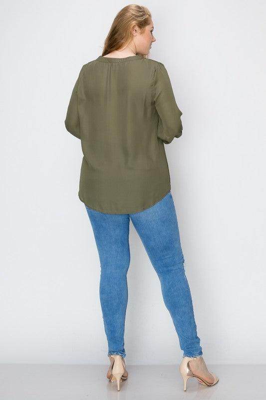 Plus Size Simple Blouse - VacationGrabs