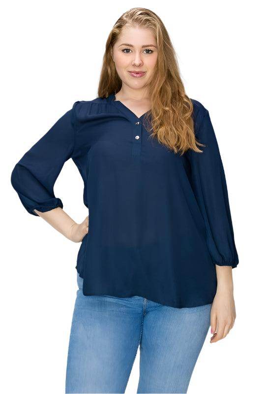 Plus Size Simple Blouse - VacationGrabs