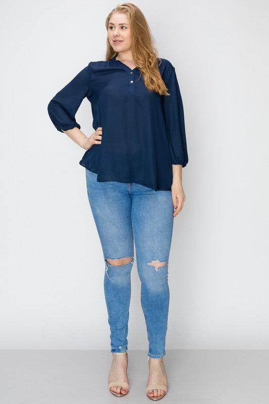 Plus Size Simple Blouse - VacationGrabs