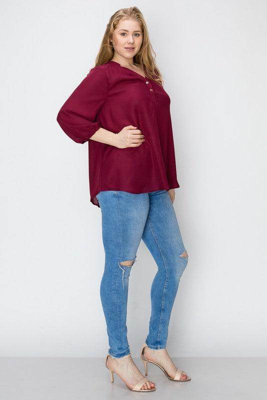 Plus Size Simple Blouse - VacationGrabs