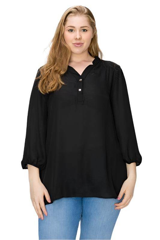 Plus Size Simple Blouse - VacationGrabs