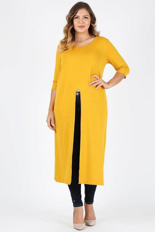 Plus Size Slit Front Maxi Top - VacationGrabs