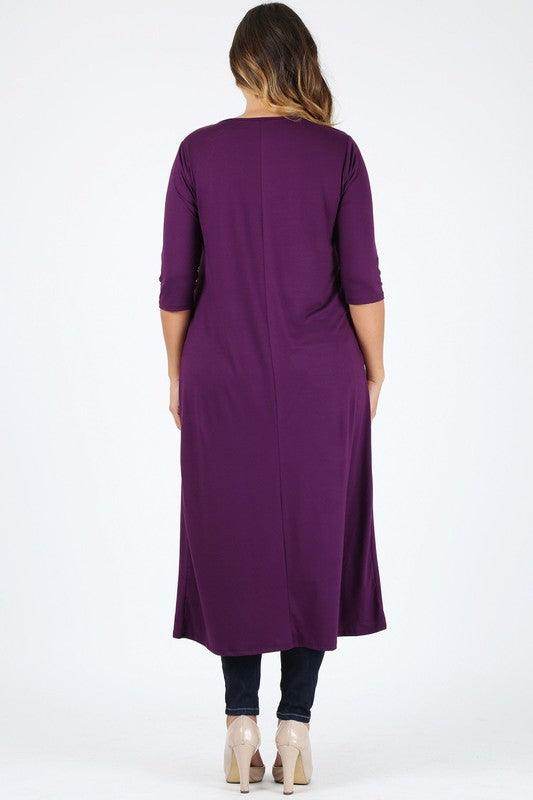 Plus Size Slit Front Maxi Top - VacationGrabs