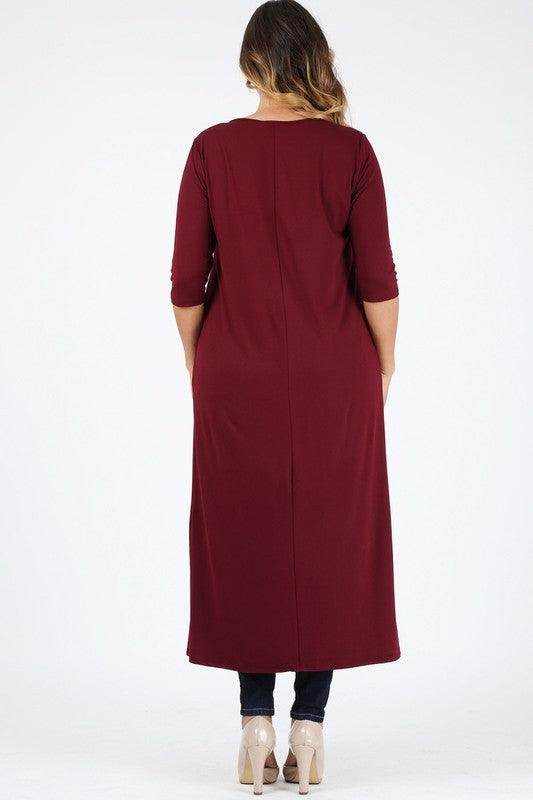 Plus Size Slit Front Maxi Top - VacationGrabs