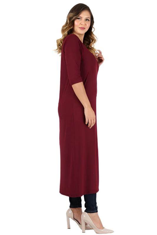 Plus Size Slit Front Maxi Top - VacationGrabs