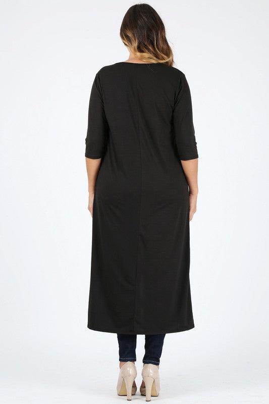 Plus Size Slit Front Maxi Top - VacationGrabs