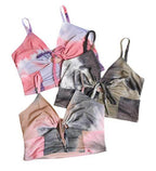 Plus Size Tie Dye Mesh Keyhole Front Brami Top - VacationGrabs