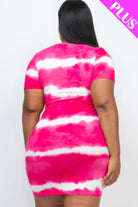 Women's Dresses Plus Size Tie-dye Print Bodycon Dress