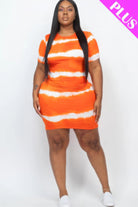 Women's Dresses Plus Size Tie-dye Print Bodycon Dress