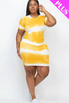 Women's Dresses Plus Size Tie-dye Print Bodycon Dress