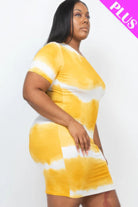 Women's Dresses Plus Size Tie-dye Print Bodycon Dress