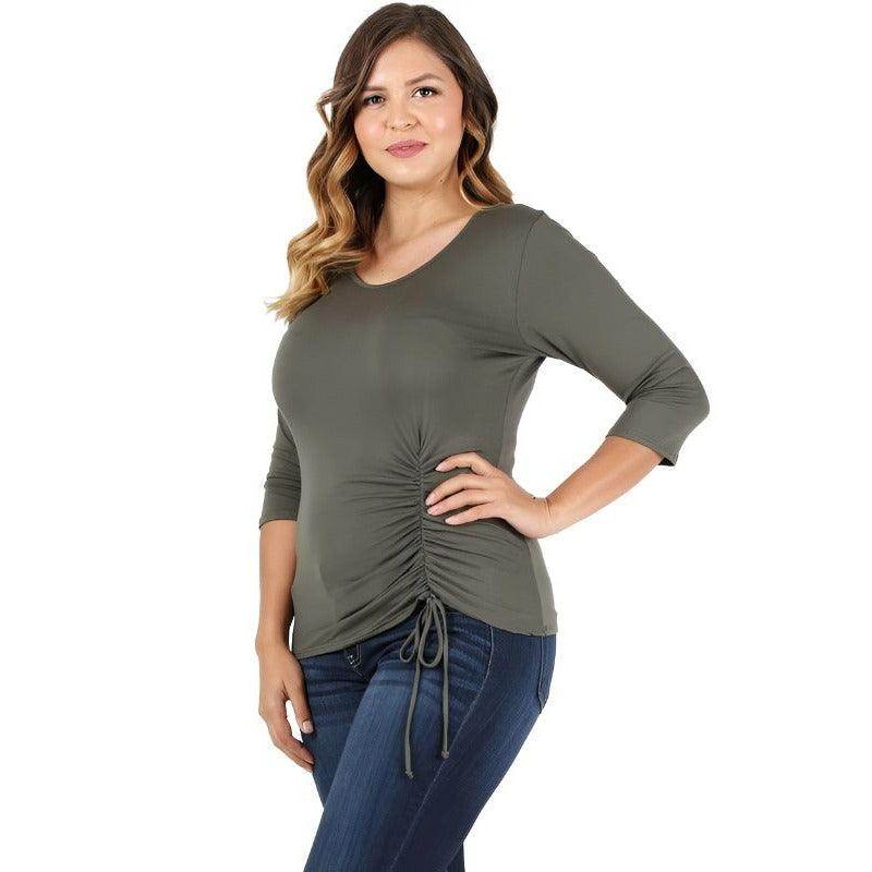 Plus Size Waist Tie Top - VacationGrabs