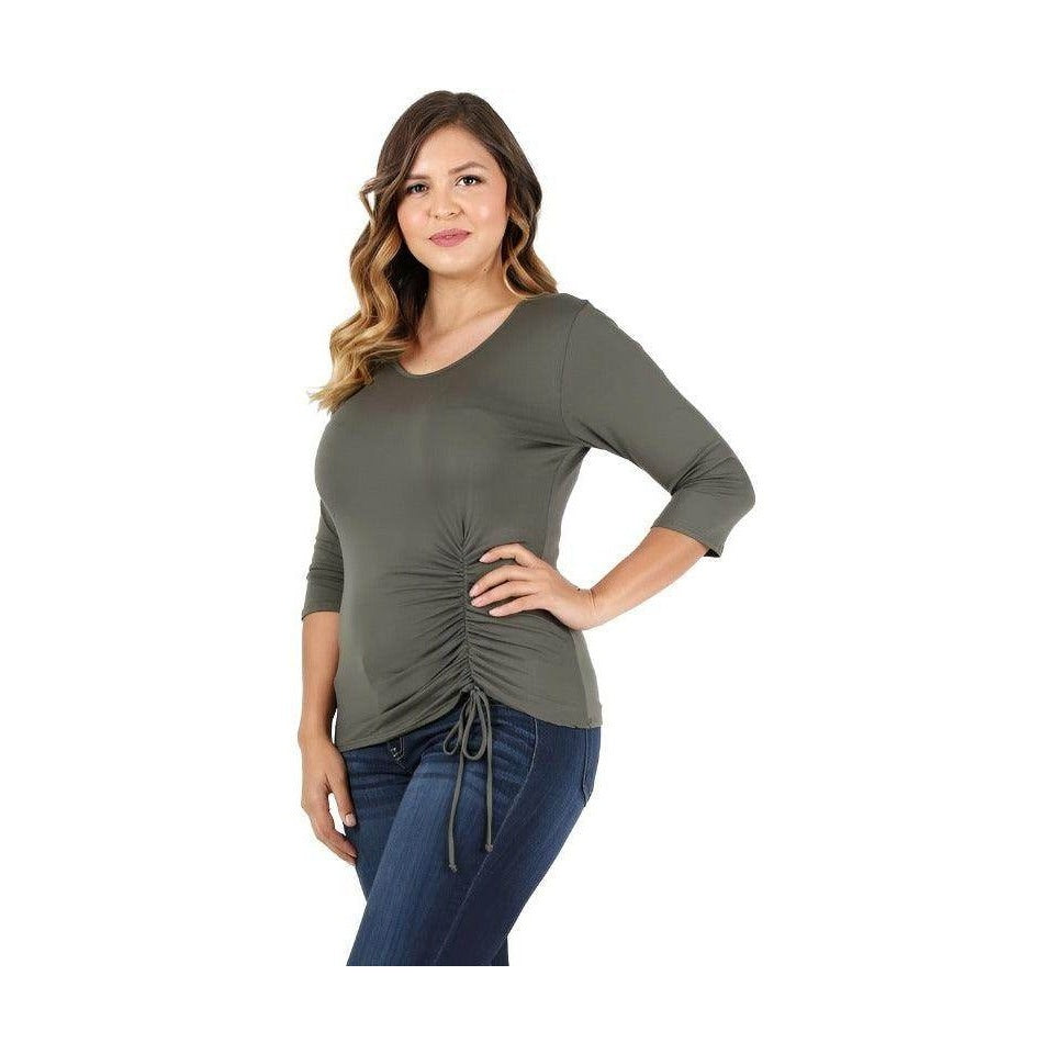 Plus Size Waist Tie Top - VacationGrabs