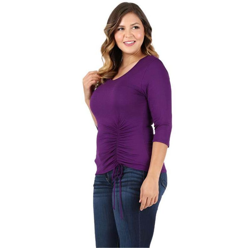 Plus Size Waist Tie Top - VacationGrabs