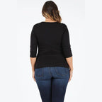 Plus Size Waist Tie Top - VacationGrabs