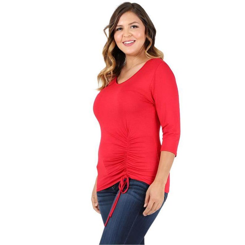Plus Size Waist Tie Top - VacationGrabs