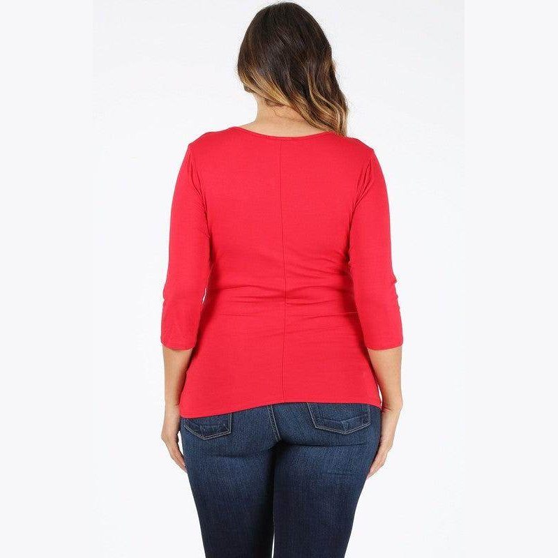 Plus Size Waist Tie Top - VacationGrabs