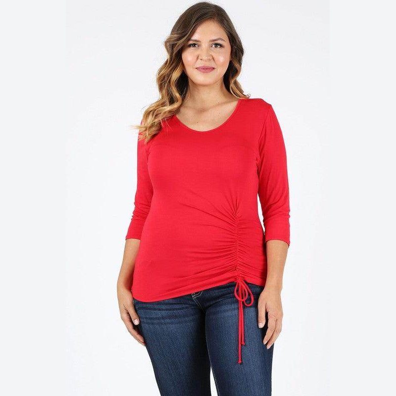 Plus Size Waist Tie Top - VacationGrabs