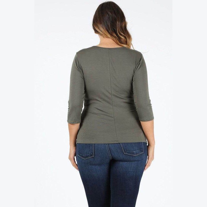 Plus Size Waist Tie Top - VacationGrabs