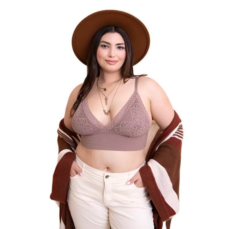 Plus Size Waistband Loop Lace Brami - VacationGrabs