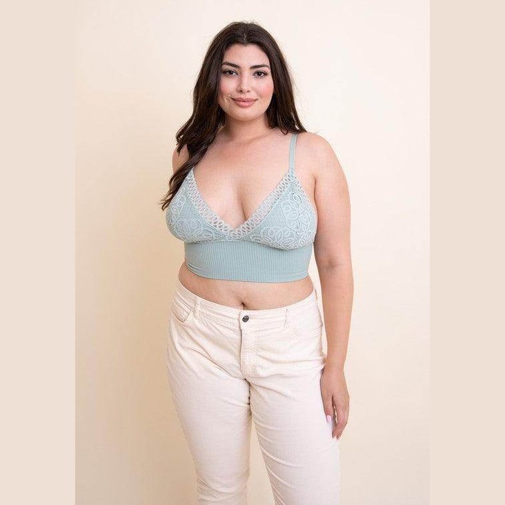 Plus Size Waistband Loop Lace Brami - VacationGrabs