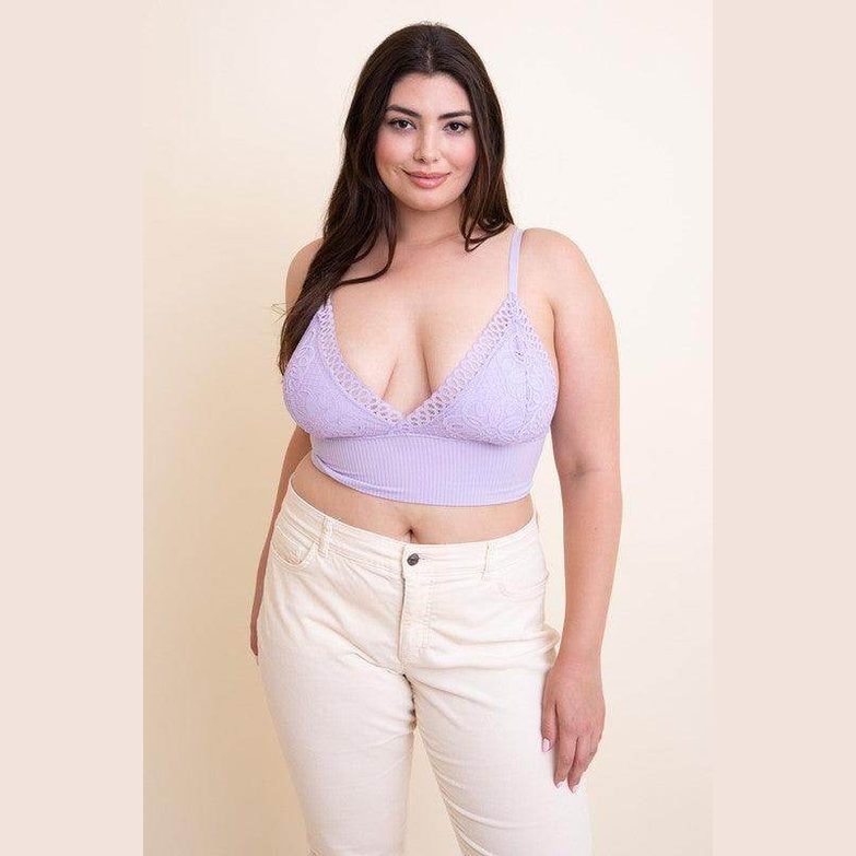 Plus Size Waistband Loop Lace Brami - VacationGrabs