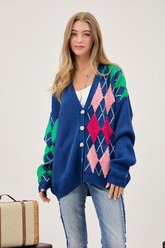 Women's Sweaters - Cardigans Plus V Neck Button Front Cardigan