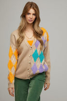 Women's Sweaters - Cardigans Plus V Neck Button Front Cardigan