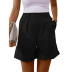 Pocketed Mid-Rise Waist Shorts - VacationGrabs