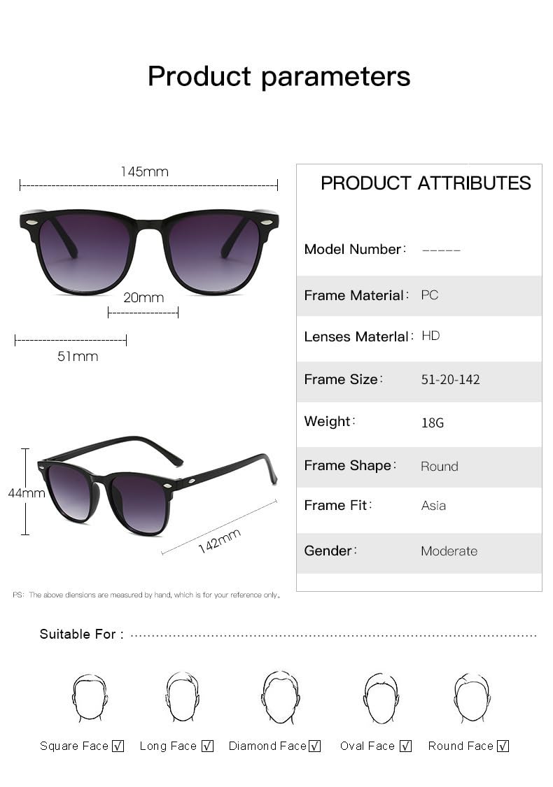 Men's black polarized sunglasses, PC material, perfect for sunny days