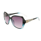 Women's oversized polarized sunglasses in black and blue, stylish sun protection