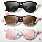 VacationGrabs polarized sunglasses in black, brown, and clear frames for stylish summer wear