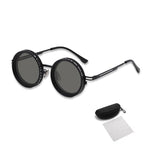 Black metal polarized sunglasses, stylish and protective eyewear
