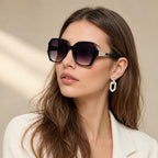 Women's oversized black polarized sunglasses for stylish sun protection