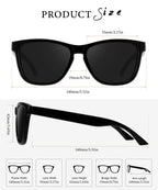 Black polarized sunglasses, lightweight design for outdoor activities