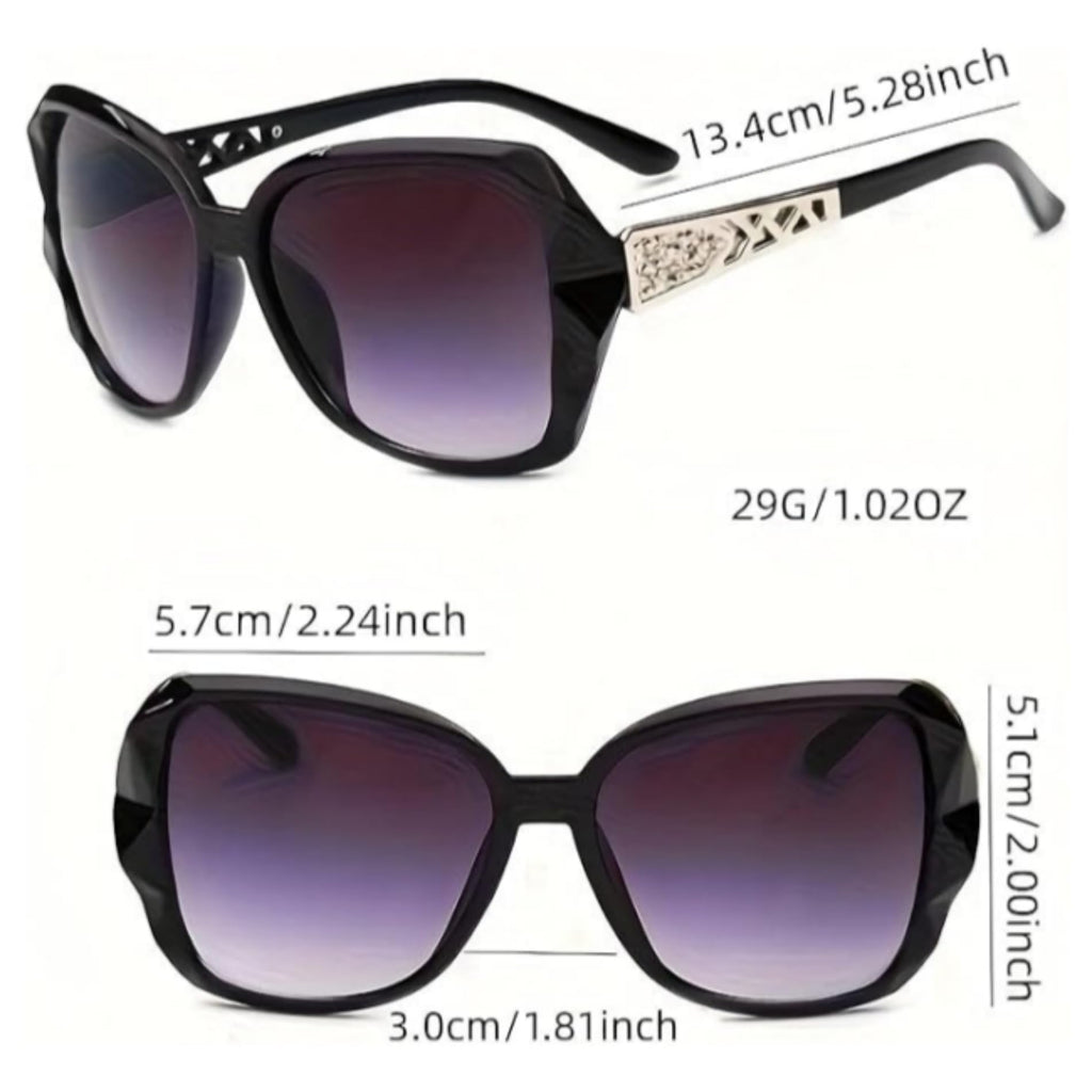 Black polarized sunglasses with stylish frame, perfect for sunny days
