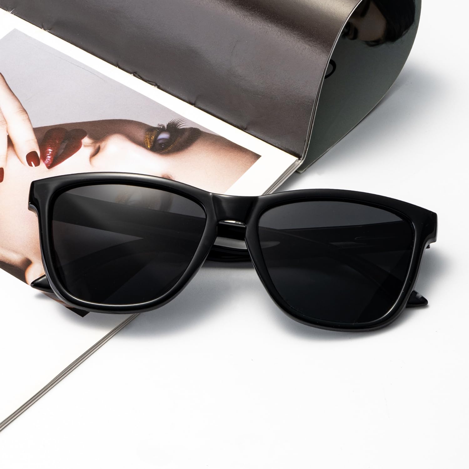 VacationGrabs black polarized sunglasses for summer outdoor activities