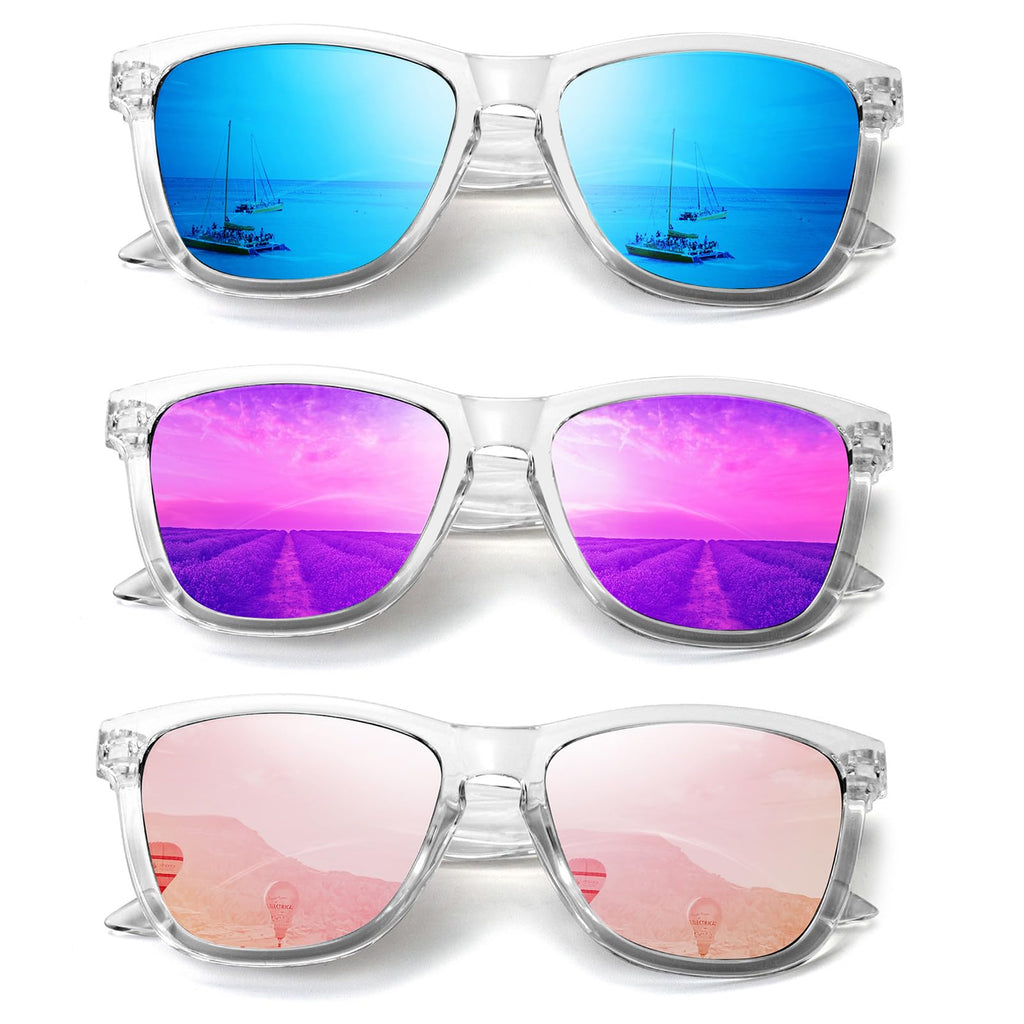 VacationGrabs polarized sunglasses with colorful reflective lenses for outdoor adventures