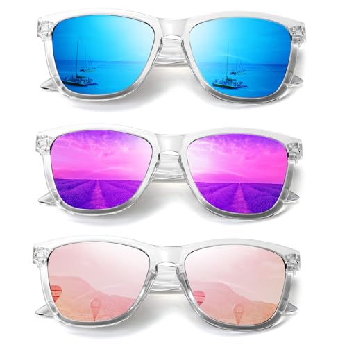VacationGrabs polarized sunglasses in three gradient colors for stylish outdoor wear