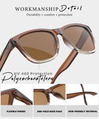 VacationGrabs polarized sunglasses with polycarbonate lenses and flexible hinges