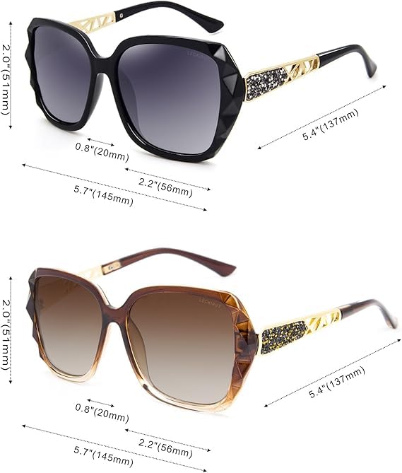 Fashionable polarized sunglasses with black and brown frames for stylish sun protection