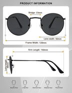 Black polarized sunglasses, stylish metal frame, perfect for sunny days