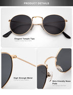 Gold-framed polarized sunglasses with comfortable nose pads for stylish outdoor use