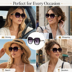 VacationGrabs polarized sunglasses in black, perfect for driving and beach outings