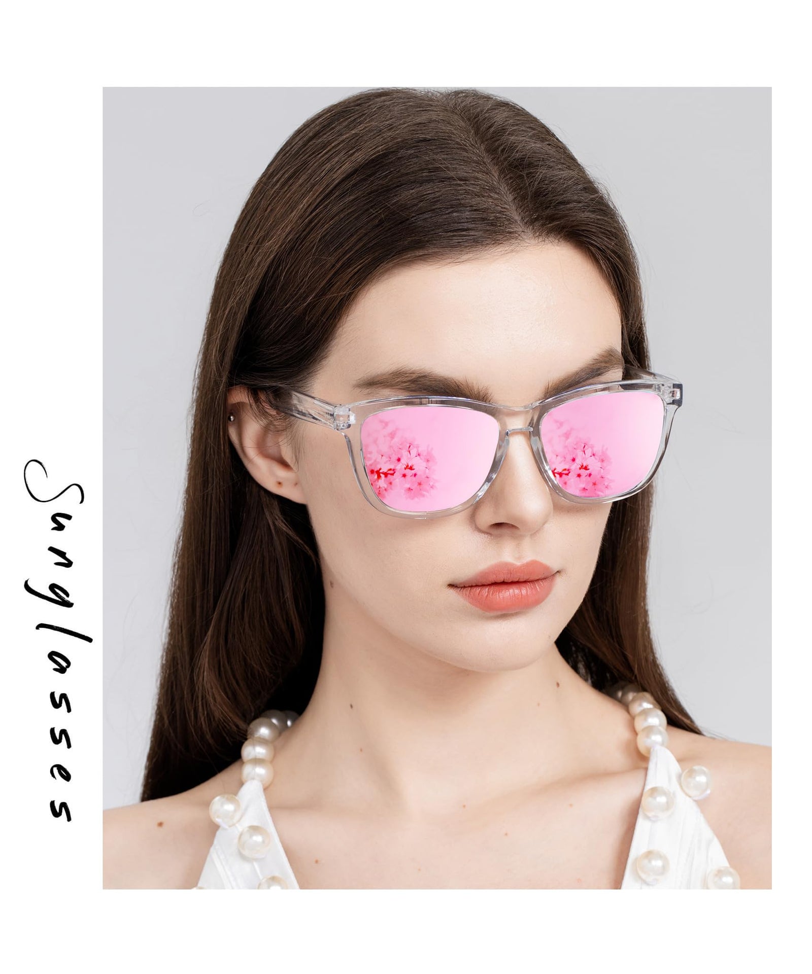 VacationGrabs polarized sunglasses with pink lenses for stylish summer wear