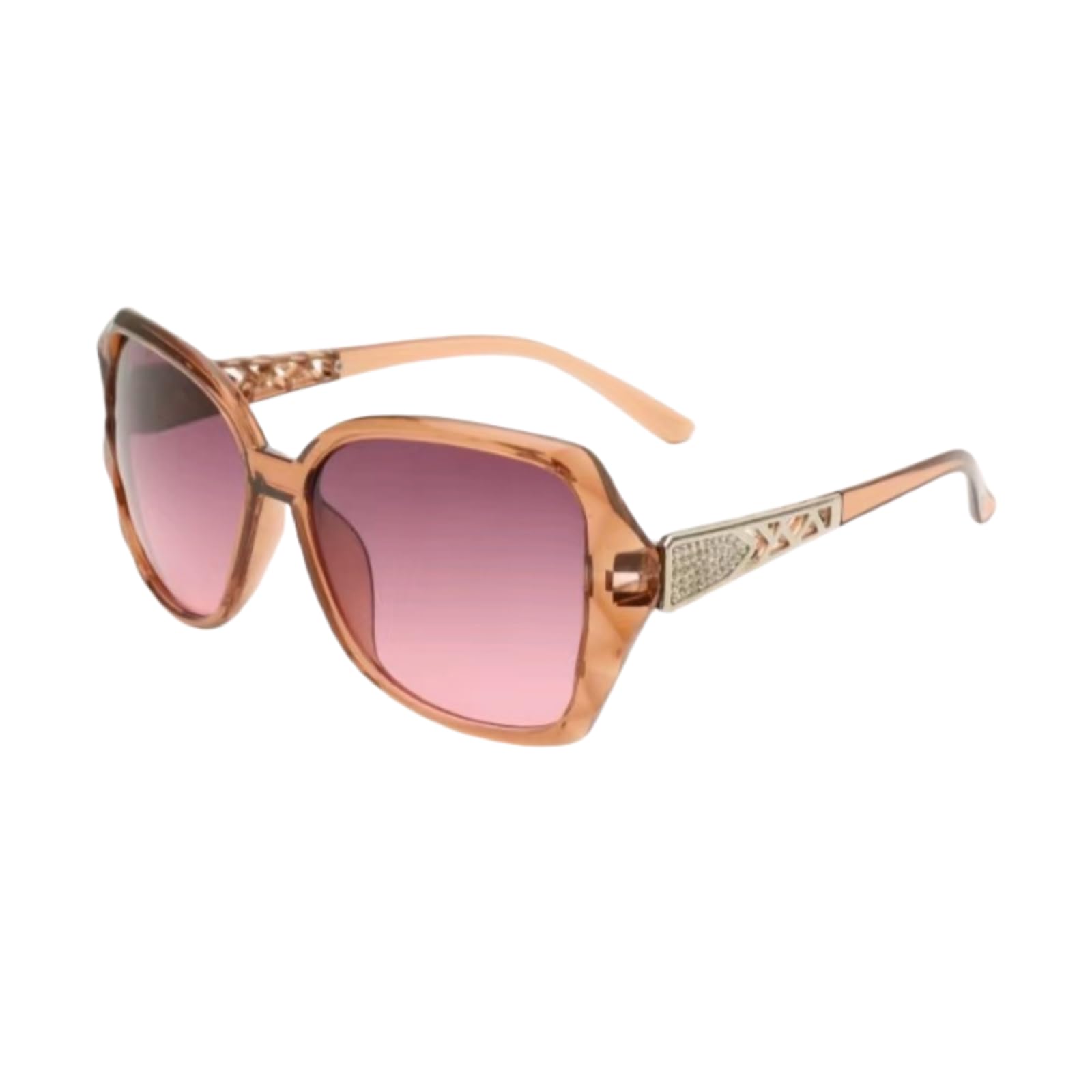 Women’s pink polarized sunglasses with stylish geometric design